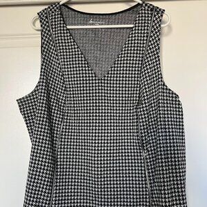 Lane Bryant Hounds Tooth Zipper Detail Career Office Dressy Blouse Top 22/24
